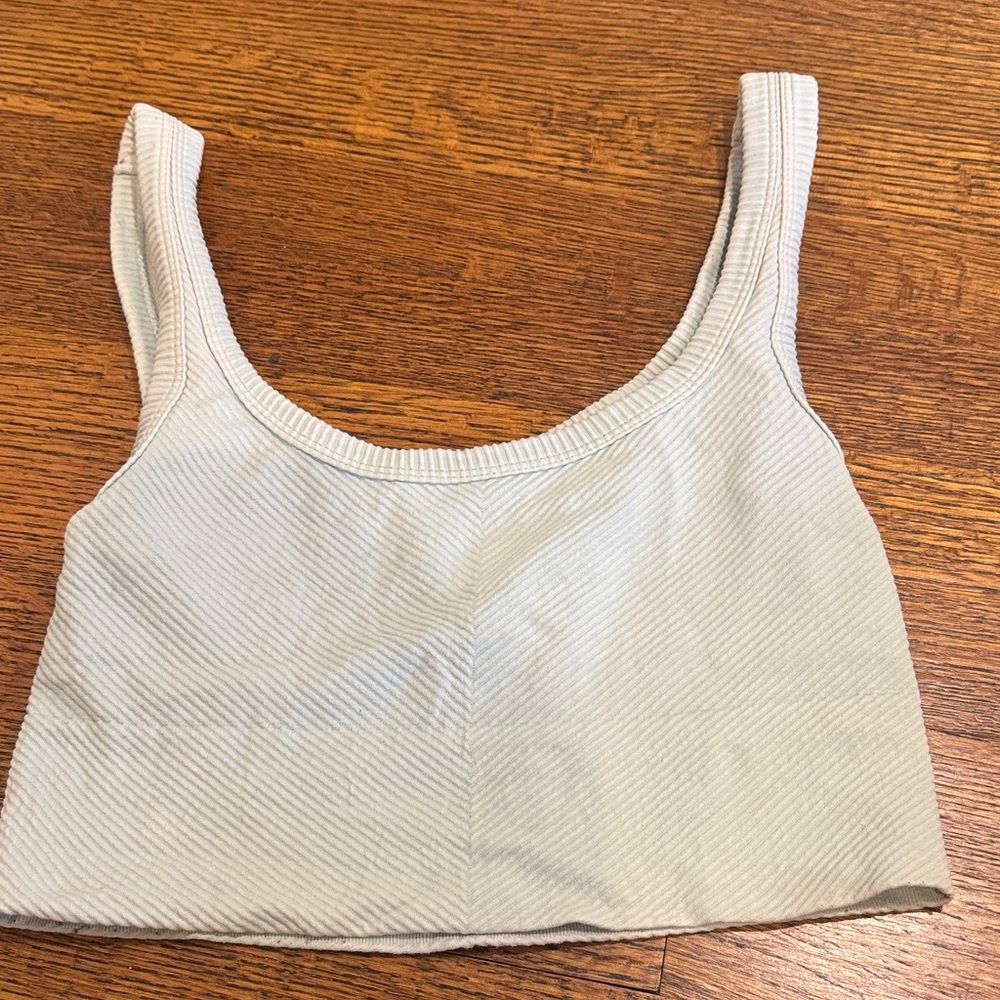 Ribbed Cream Crop Top